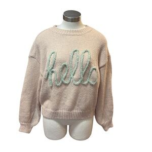Dreamers by Debut Sweater Chunky Knit Hello Mint Green Sz. M